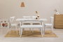 Hanah Home Vina - Mesa de comedor extensible blanca
